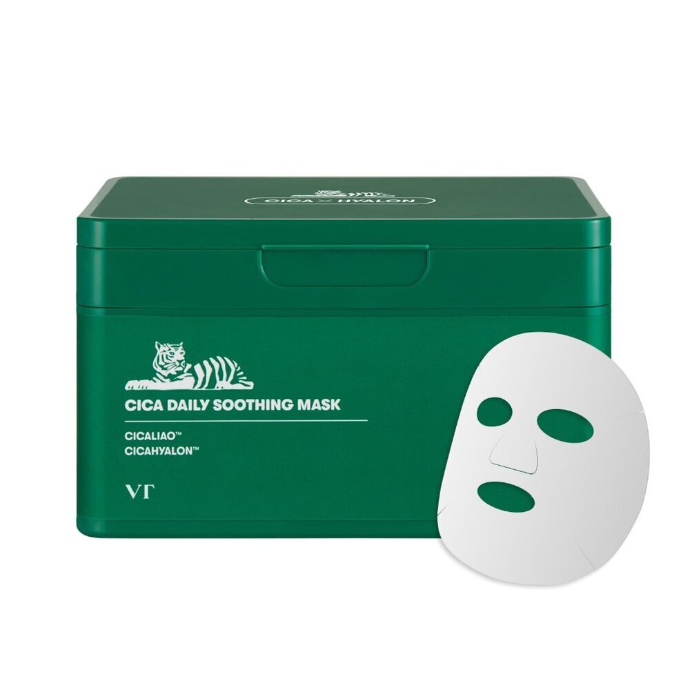 CICA Daily Soothing Mask 30 Sheets, Centella Asiatica & Hyaluronic Acid for Mois